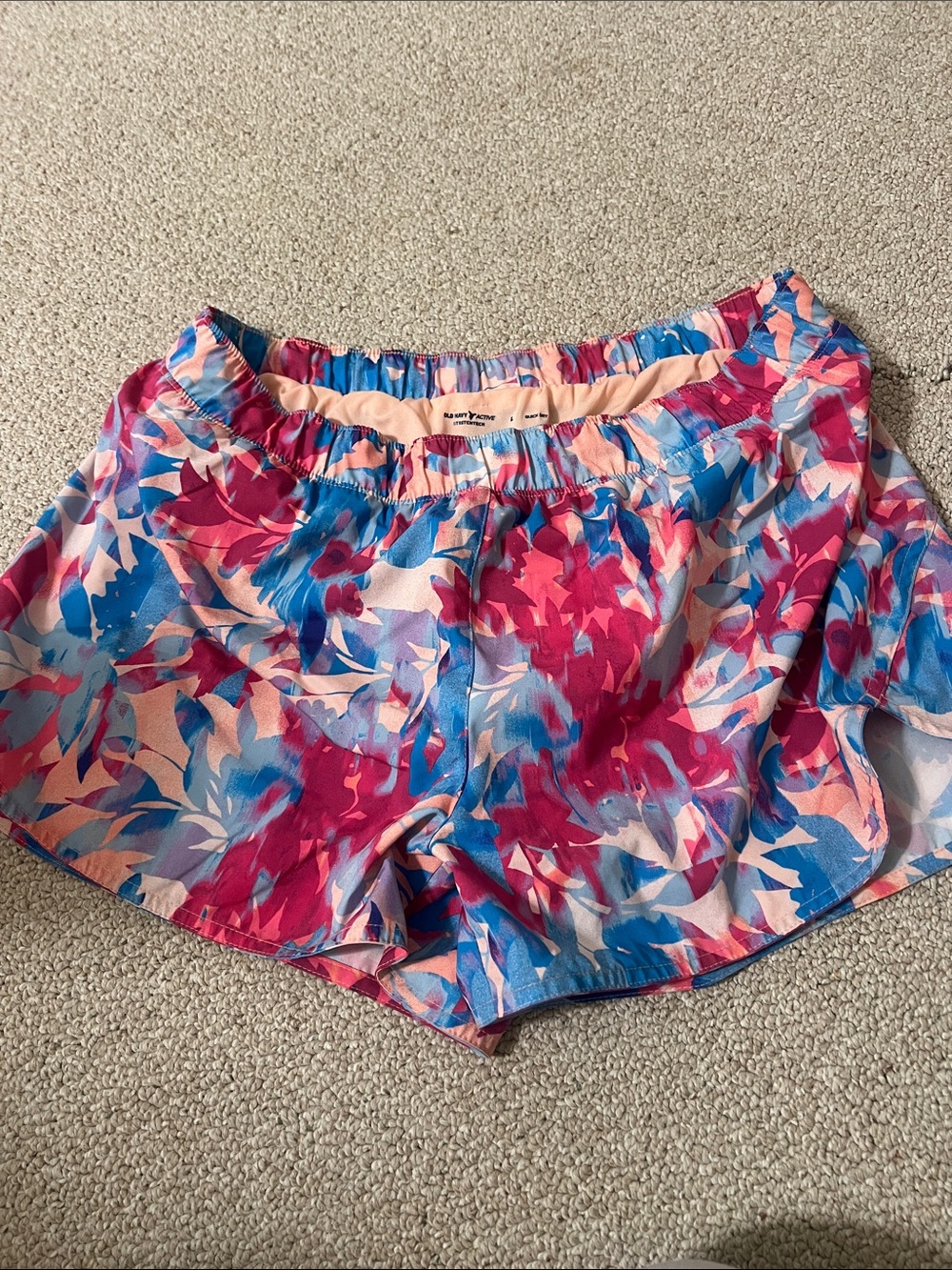 Old Navy Floral Athletic Shorts - Pink Blue Peach